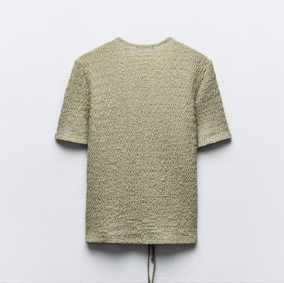 💚 2 For 30 💚  Zara - Bow Trim Textured Top - Picture 2 of 8